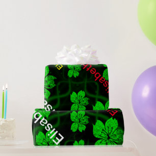 verpakkingspapier voor groene aziatische bloemen cadeaupapier