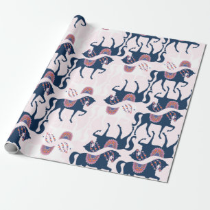 Verpakkingspapier voor paardenpestjes cadeaupapier