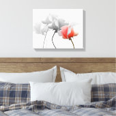 Verpakt canvas met zwarte en witte rozen, één roze (Insitu (Slaapkamer))