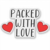 Verpakt met liefde custom-cut vinyl Sticker (Voorkant)