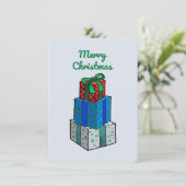 Verpakte kerstcadeaus feestdagenkaart (Staand voorkant)