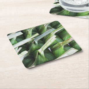 Verpakte lederpakketten voor bananen vierkante kartonnen onderzetter