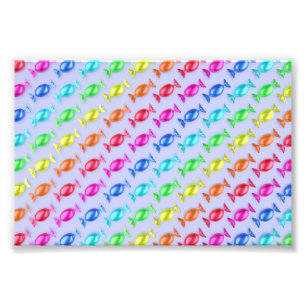 Verpakte snoepjes met verschillende kleuren foto afdruk