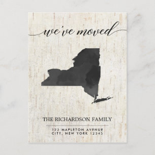 Verplaatsende aankondiging, de deelstaat New York Uitnodiging Briefkaart