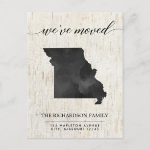 Verplaatsende aankondiging, deelstaat Missouri Uitnodiging Briefkaart