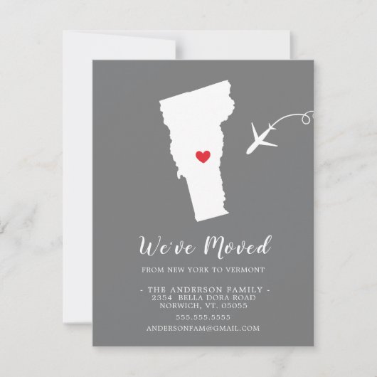 Verplaatsende aankondiging | Deelstaat Vermont (Voorkant)