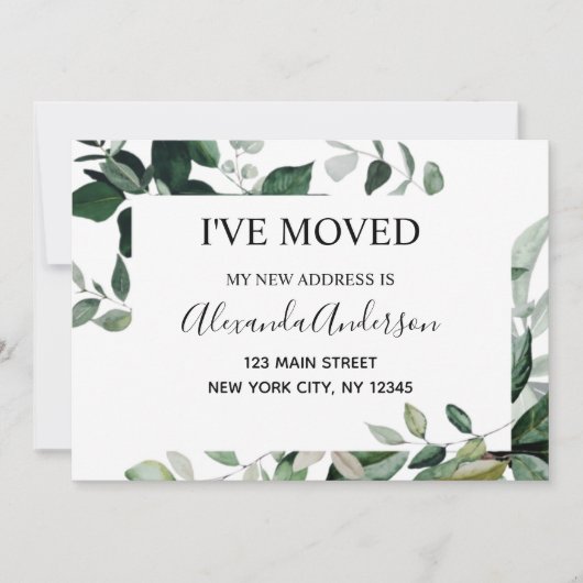 Verplaatsende aankondiging Eucalyptus Greenery (Voorkant)