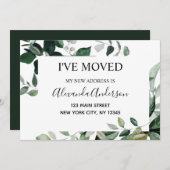 Verplaatsende aankondiging Eucalyptus Greenery (Voorkant / Achterkant)