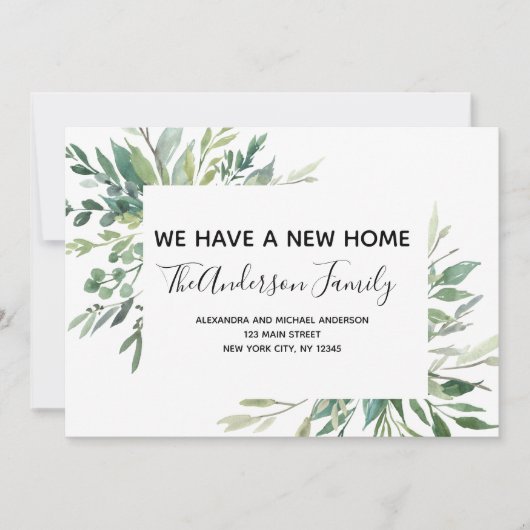 Verplaatsende aankondiging Eucalyptus Greenery (Voorkant)