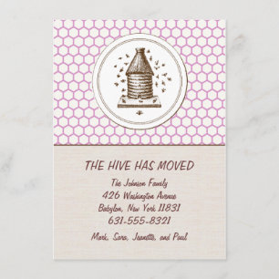 Verplaatsende aankondiging Hive Paars