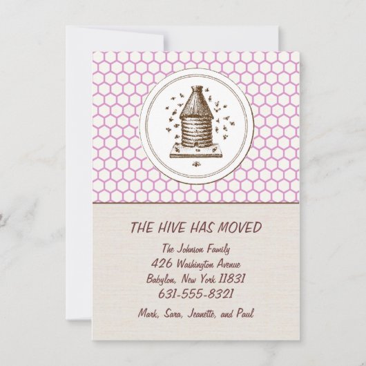 Verplaatsende aankondiging | Hive | Paars (Voorkant)
