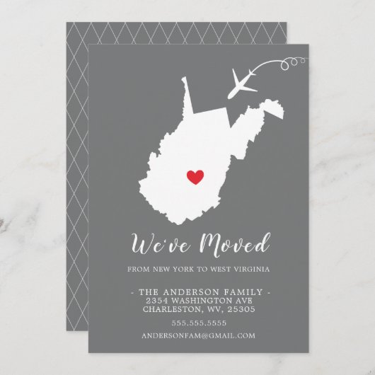 Verplaatsende aankondiging | WEST VIRGINIA (Voorkant / Achterkant)