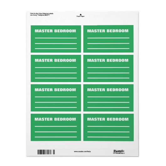 Verplaatsende paketiketten etiket (Full Sheet)