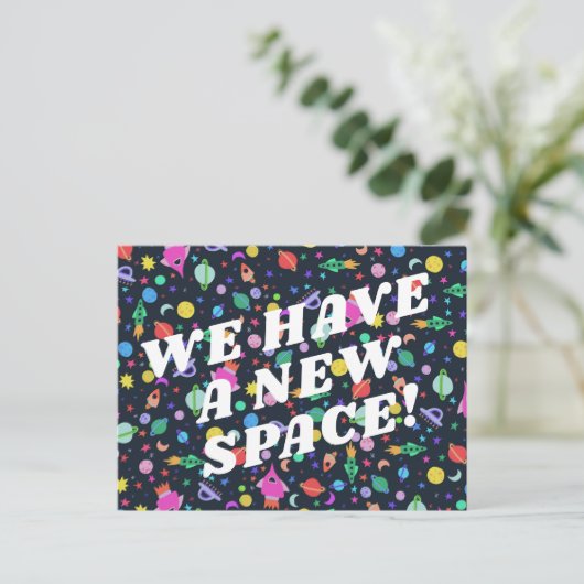 VERPLAATSING kleurrijke ruimte Universe UFO Briefkaart (Staand voorkant)