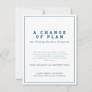 Verplaatsing van huwelijk of evenement uitgesteld save the date
