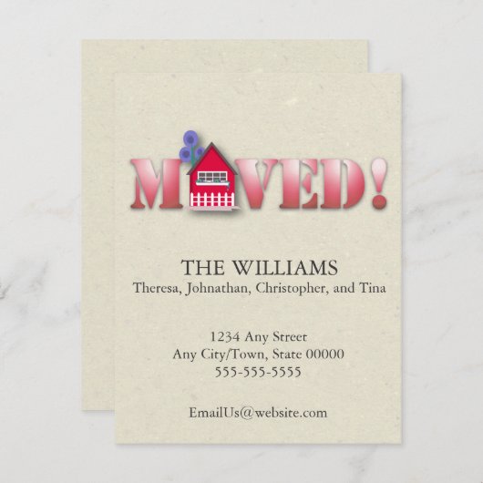 Verplaatste aankondiging (rood) (Voorkant / Achterkant)