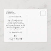 Verplaatste bruiloft aankondigingskaart (Achterkant)