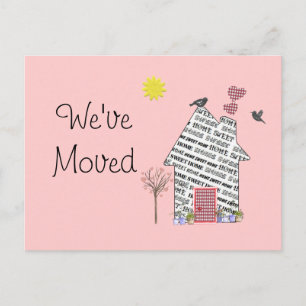 Verplaatste House Post Kaarten Schattige Roze Pers