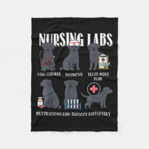 Verpleeg Labs Zwarte Hond Paw-Cedures Halloween Ho Fleece Deken