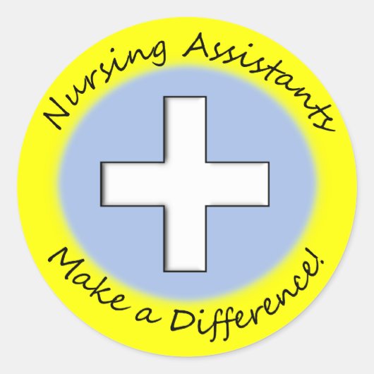 Verpleegassistent geeft "Making a Difference" Ronde Sticker (Voorkant)
