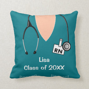 Verpleegbaar Afstuderen Scrub Top Blauwgroen Kussen