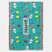 Verpleegbaar gereedschap Woven Blanket Blue Custim Deken (Voorkant Verticaal)