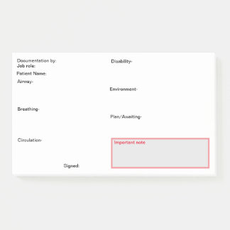 Verpleegdocumentatie na de operatie. post-it® notes