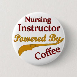 Verpleeginstructeur met koffie ronde button 5,7 cm