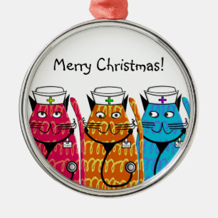 Verpleegkatten Metalen Ornament