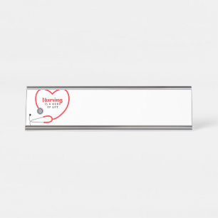 Verpleegkunde is kunst bureau naambordje