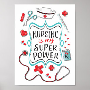 Verpleegkunde is mijn superkrachtige poster-afdruk poster