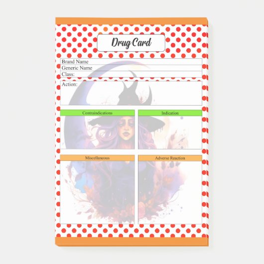 Verpleegkunde Student Drug Sjabloon Post-it® Notes (Voorkant)