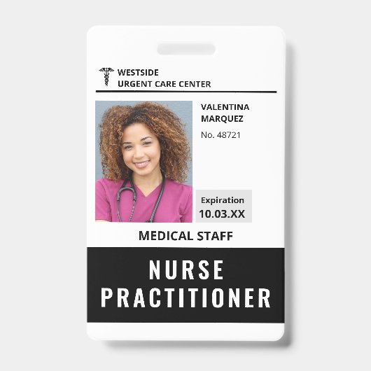 Verpleegkundig Specialist ID Pasfoto Logo Streepje Badge (Voorzijde)