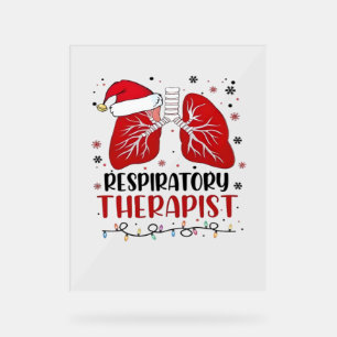 Verpleegkundige Ademhalingstherapeut Kerstmis, Lun Acryl Bord