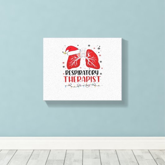 Verpleegkundige Ademhalingstherapeut Kerstmis, Lun Canvas Afdruk (Insitu (Houten vloer))
