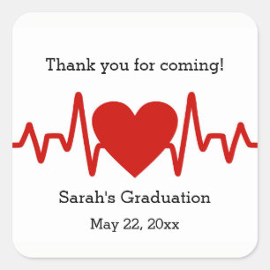 Verpleegkundige afstudeerfeest gunst sticker / har