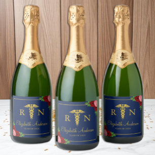 Verpleegkundige Afstuderen Sparkling Wijnetiket