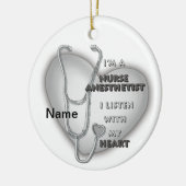 Verpleegkundige anesthesiste met grijze hartstreek keramisch ornament (Links)