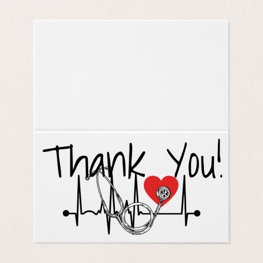 Verpleegkundige arts medische stethoscoop dank u k visitekaartjes (Buitenkant ongevouwen)