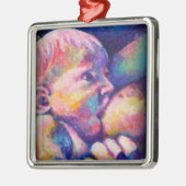 Verpleegkundige Baby Metalen Ornament (Links)