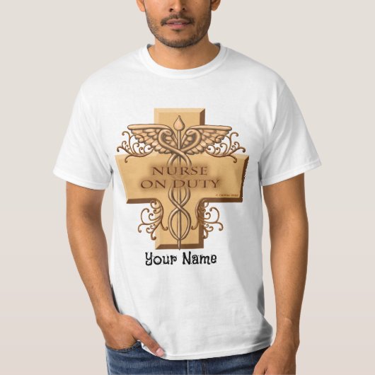 Verpleegkundige bij Duty Caduceus T-shirt (Voorkant)