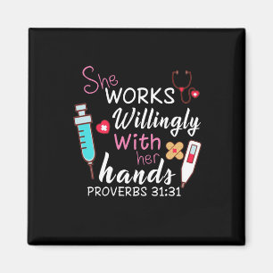 Verpleegkundige cadeau  Ze werkt willens en wetens Magneet