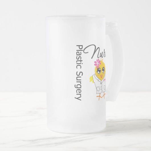 Verpleegkundige Chick v2 Plastic chirurgische ingr Matglas Bierpul (Voorkant rechts)