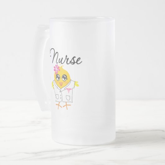 Verpleegkundige Chick v2 Plastic chirurgische ingr Matglas Bierpul (Voorkant links)