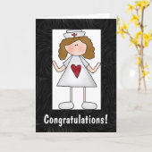 Verpleegkundige felicitaties gepersonaliseerd kaart (Gele Bloem)