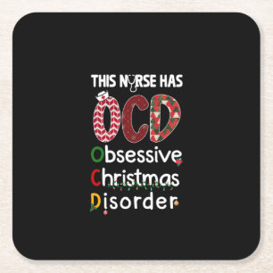 Verpleegkundige Gift Deze verpleegster heeft OCD Vierkante Kartonnen Onderzetter