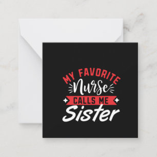 Verpleegkundige Gift Mijn favoriete verpleegster b Notitiekaartje