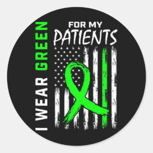 Verpleegkundige groen voor mijn patiënten Nierziek Ronde Sticker