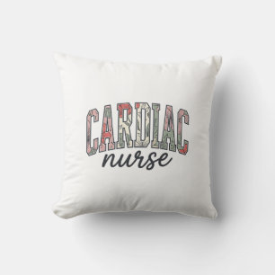 Verpleegkundige Hart Florale Varsity Lettering Ont Kussen
