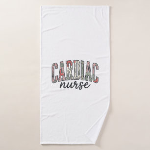Verpleegkundige Hartbloem Varsity Lettering Design Badhanddoek